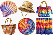 Watercolor Boho Summer Clipart, an Illustration by Canvas Craft (Thumbnail 3 of 7)