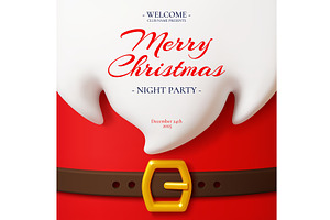 Christmas party invitation with 3d S, an Illustration by Buch&Bee
