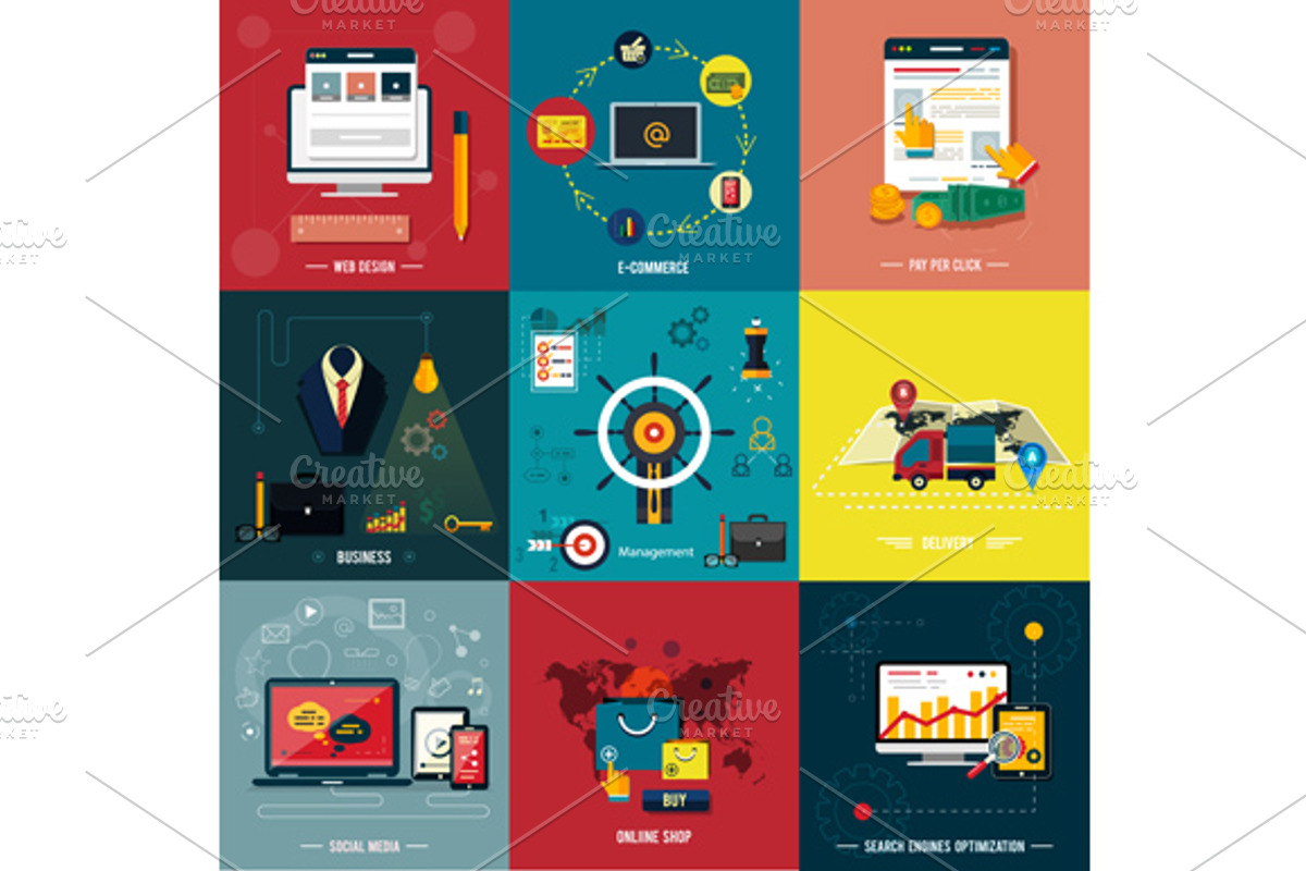 Set icons for web design