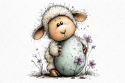 Whimsical Easter Lamb Clipart, an Illustration by Craft Nest (Thumbnail 10 of 11)