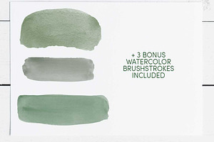 Watercolor Evergreen Trees Brush Set