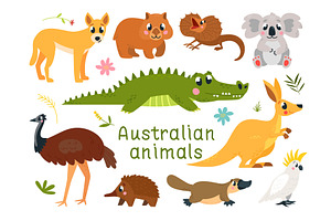 Cartoon australian animals. Wild, an Animal Illustration by LadadikArt