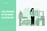 Girl Dressing Up for Work, a Person Illustration by Partikusi Design (Thumbnail 1 of 3)