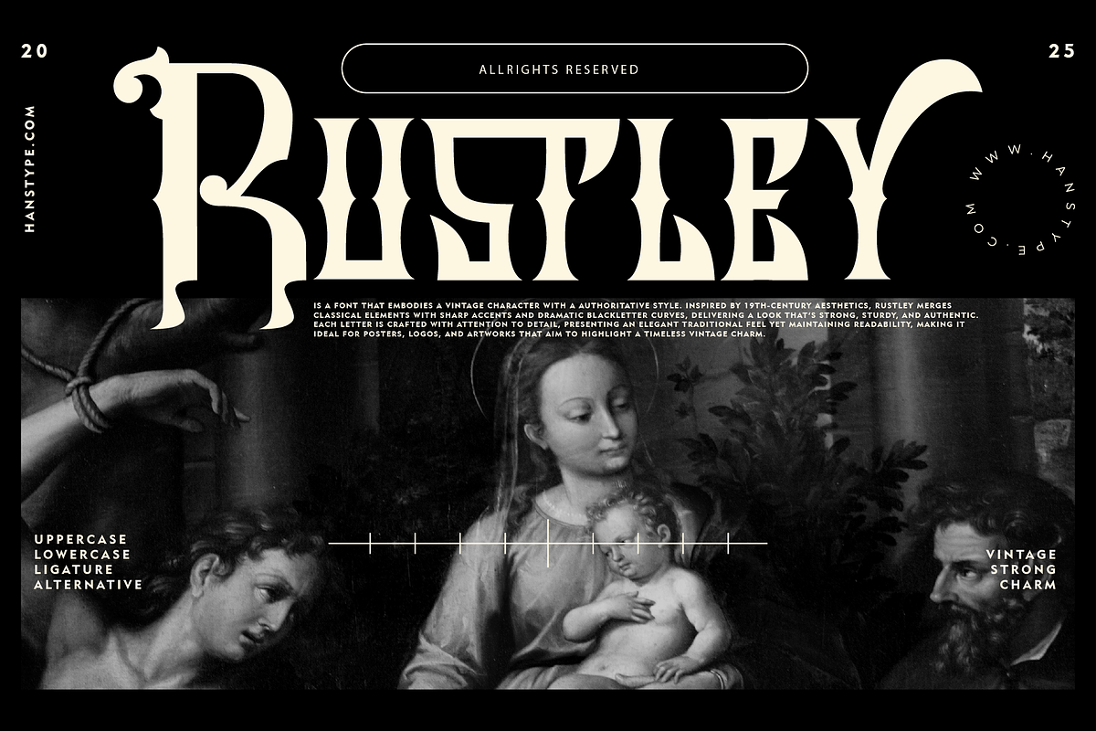 Rustley - Vintage Display Font, a Font by Hanstype.com (Photo 8 of 11)