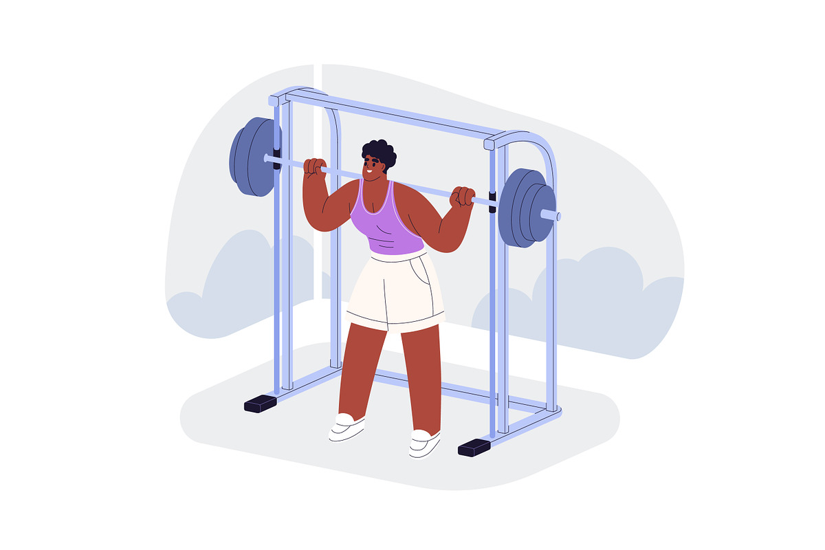 People do sport exercises in gym set, a Sport Illustration by Good Studio (Photo 10 of 15)