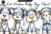 Cute Christmas Fluffy Dogs Clipart, an Illustration by Daily.Designs (Thumbnail 1 of 5)
