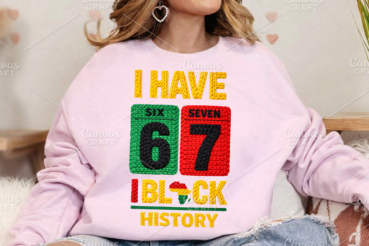 Crochet 6 7 Black History Month PNG, an Illustration by Canvas Craft (Photo 6 of 6)