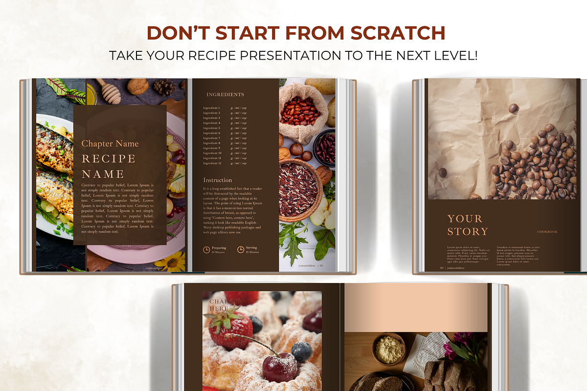 Aesthetic Cookbook Canva Template, a Magazine Template by Digital By Nikoleta (Photo 2 of 9)