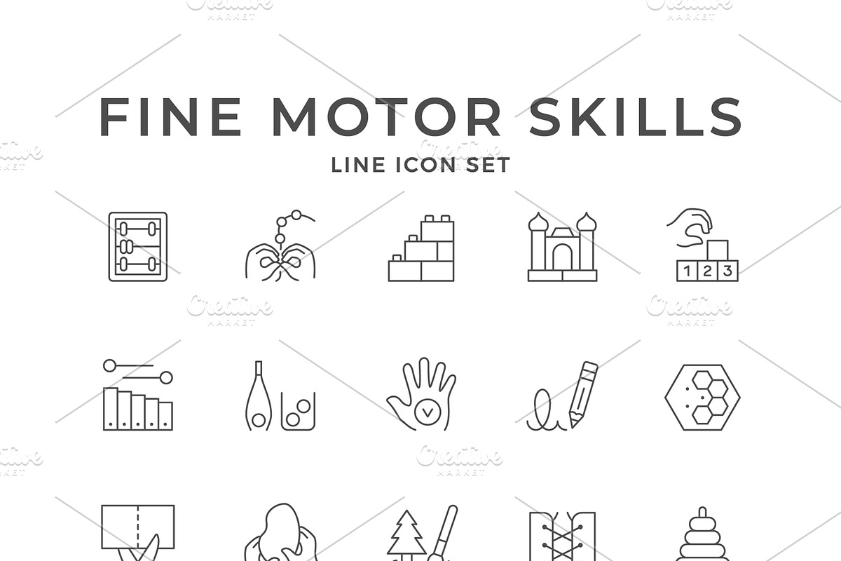 Set icons of fine motor skills, an Outline Icon by motorama (Photo 1 of 2)