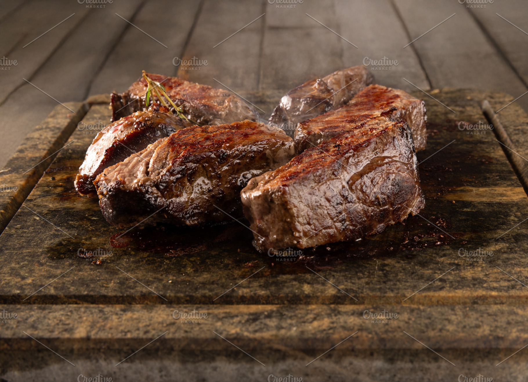 Slices of grilled steak, a Photo by Grafvision photography