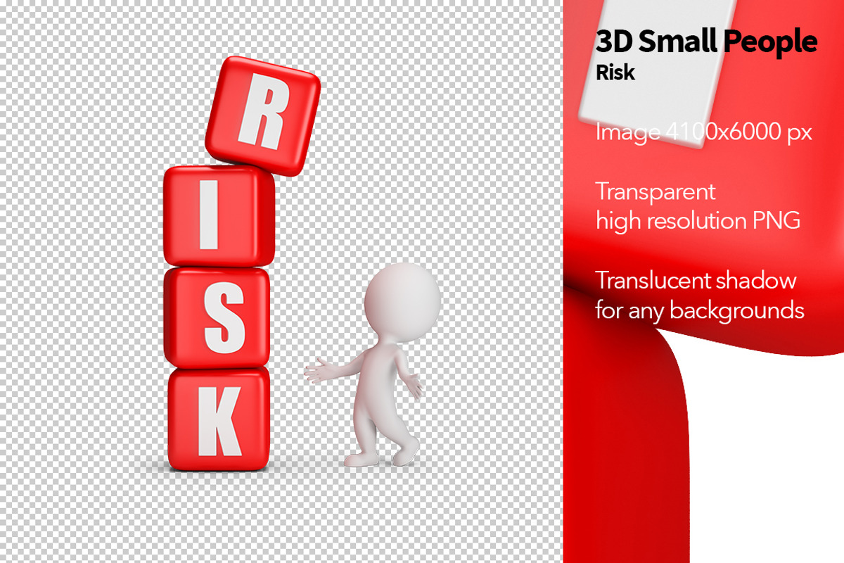 3D Small People - Risk, a Finance Illustration by Anatoly Maslennikov