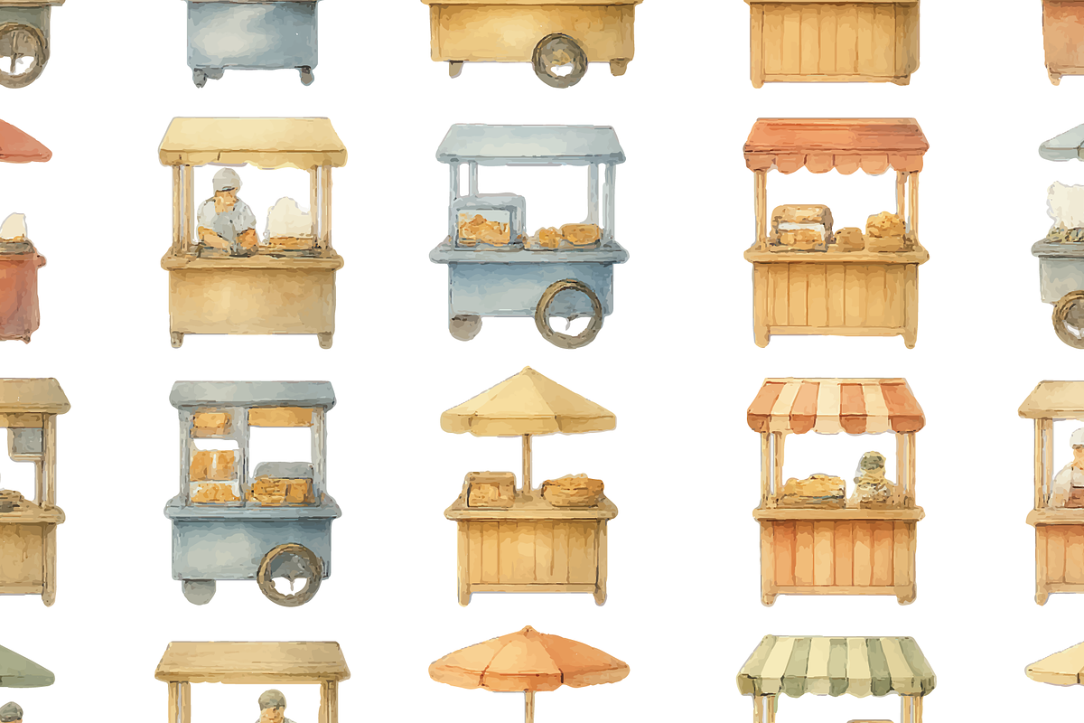 Vintage Food Market Stalls, an Object Graphic by RT Studio (Photo 4 of 4)