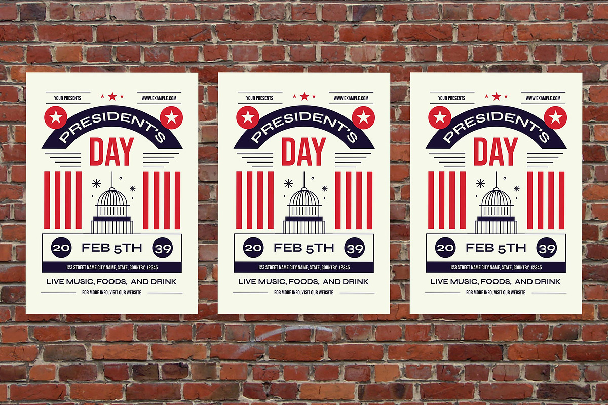 Vintage President’s Day Flyer Set, a Flyer Template by Aiyari Graphic (Photo 3 of 3)