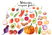 Watercolor organic food, a Food Illustration by Katya Zlobina (Thumbnail 1 of 9)