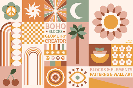 Boho Blocks Geometry Creator, an Object Graphic by Julia Dreams