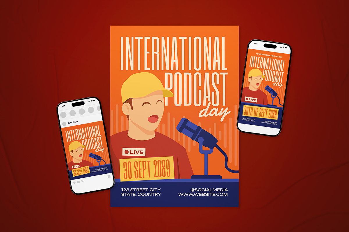 International Podcast Flyer Set, a Flyer Template by The Good Store (Photo 1 of 2)