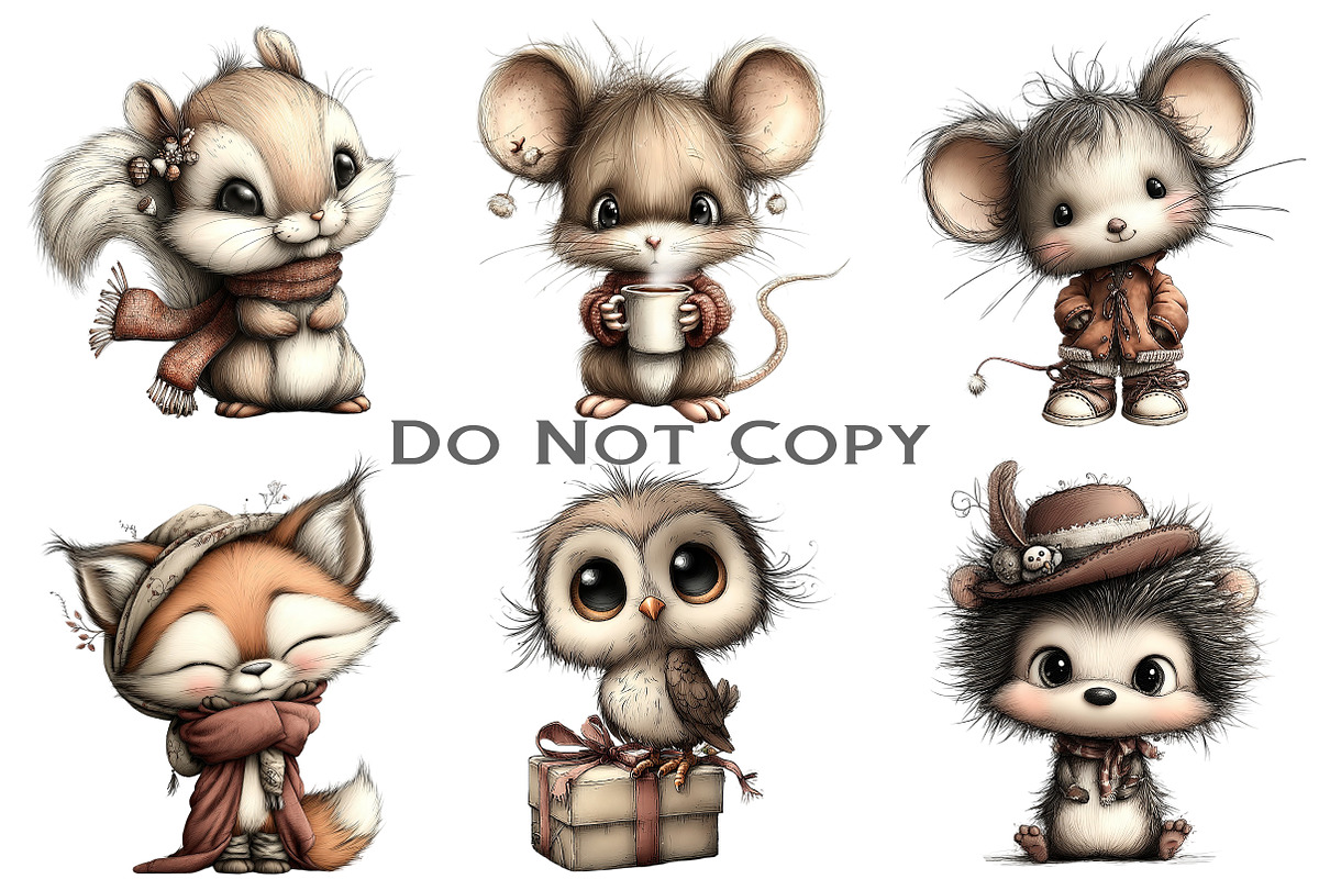 Whimsical Cozy Animal Clipart, an Illustration by Craft Nest (Photo 7 of 8)