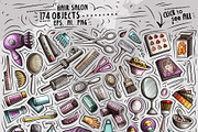 Hair Salon Cartoon Objects Set, a Decorative Illustration by BALABOLKA (Thumbnail 2 of 3)
