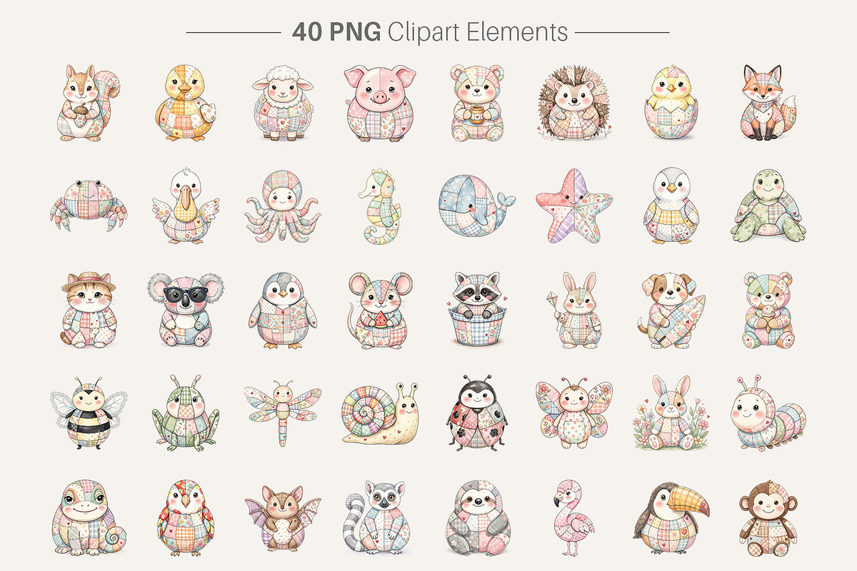 Summer Patchwork Animal, an Illustration by Artnoy (Photo 2 of 8)