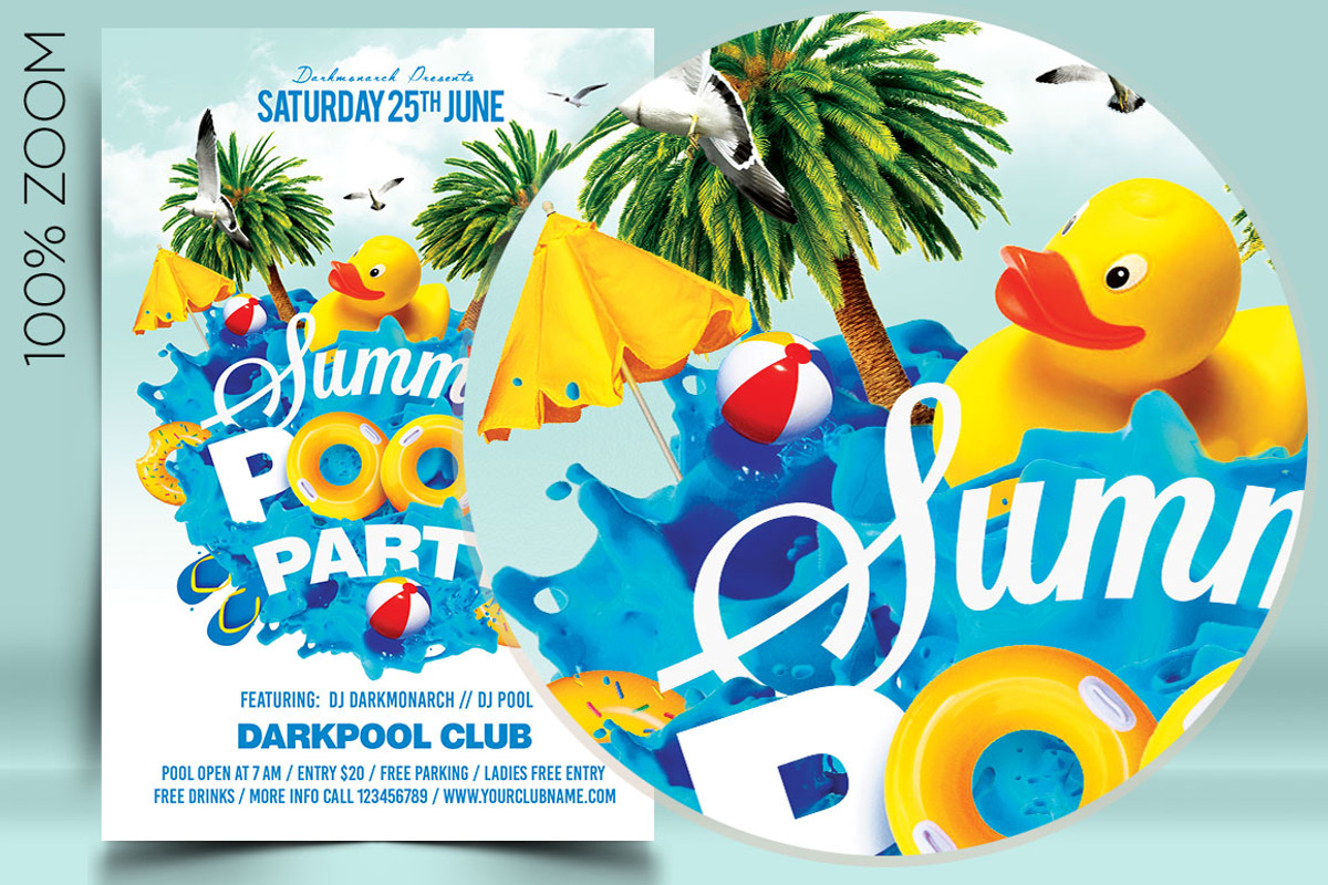 Summer Pool Party, a Flyer Template by darkmonarch (Photo 2 of 4)