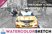 Watercolor Sketch Photoshop Action, an Action Add-On by psddude (Thumbnail 1 of 4)