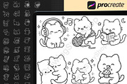 130 Procreate Cute Kawaii Cat Stamps, a Brush Add-On by DrawingStoryShop (Thumbnail 6 of 6)