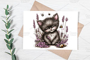 Whimsical Spring Cat Clipart Bundle, an Illustration by Canvas Craft (Thumbnail 7 of 7)
