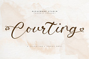 Courting - Script Font, a Script Font by Alpaprana (Thumbnail 1 of 14)