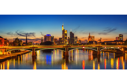 Frankfurt am Main at night, an Architecture Photo by sborisov