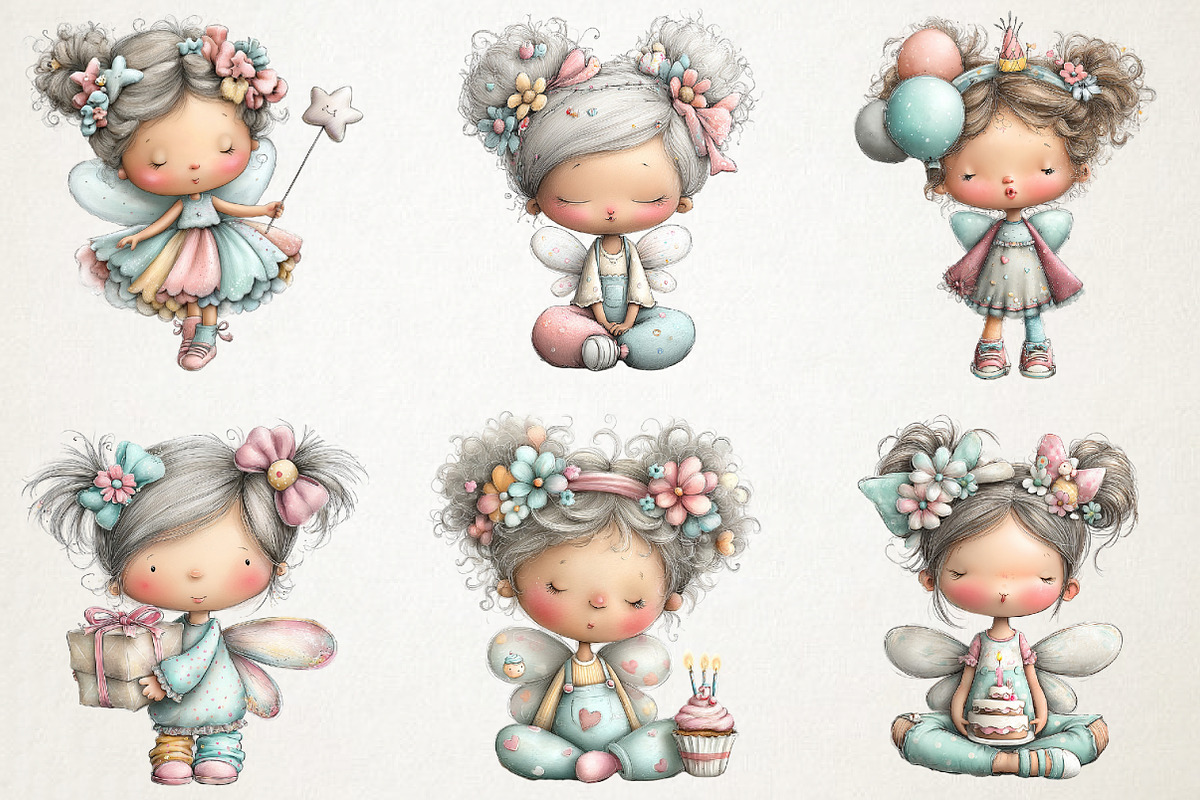 Birthday Fairy Clipart, an Illustration by RobertsArt (Photo 5 of 7)