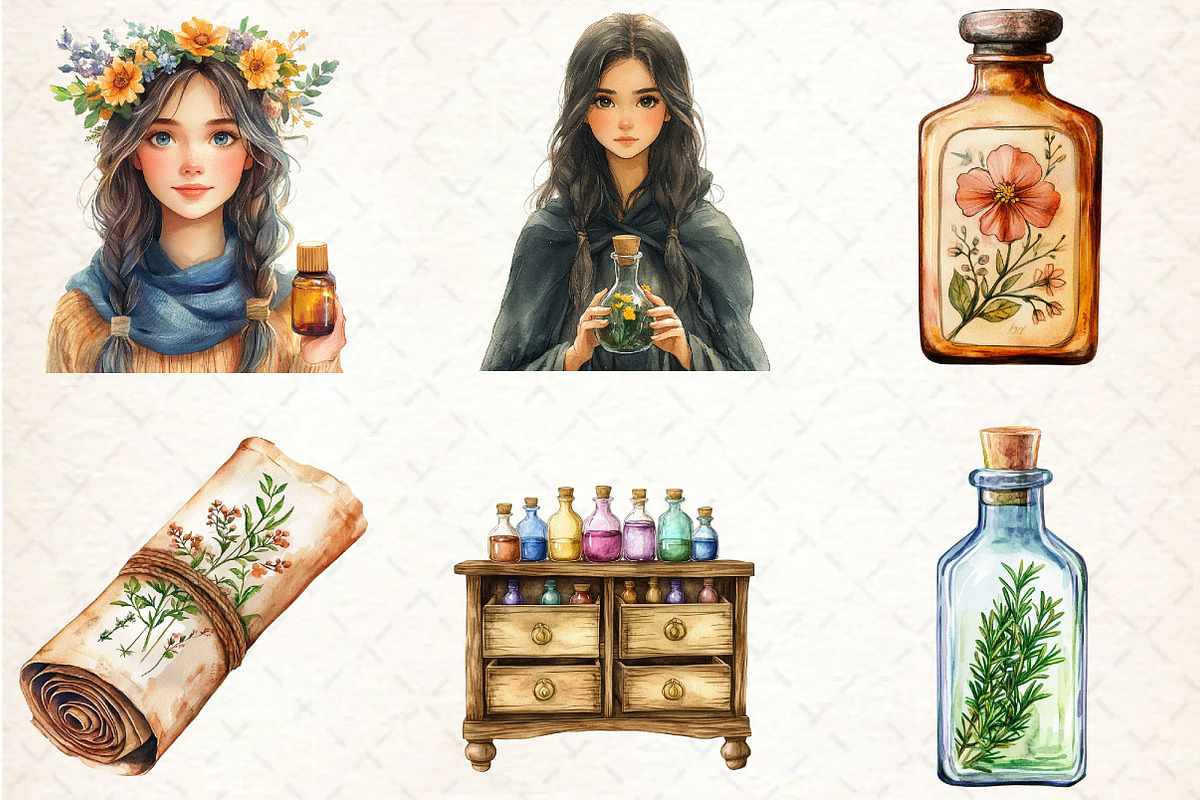 Vintage Apothecary Clipart, an Illustration by Rose Art (Photo 4 of 4)