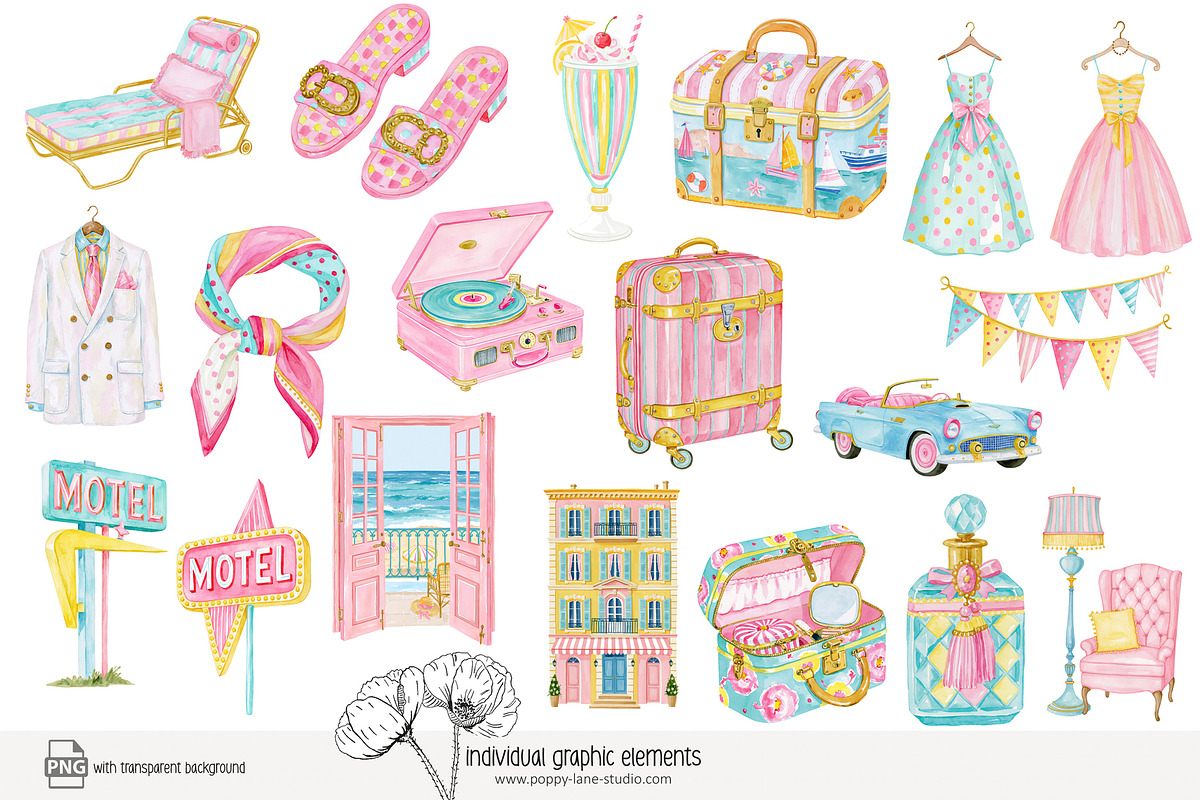 125 vintage holiday clip art, a Seasonal Illustration by Poppy Lane Studio (Photo 3 of 11)
