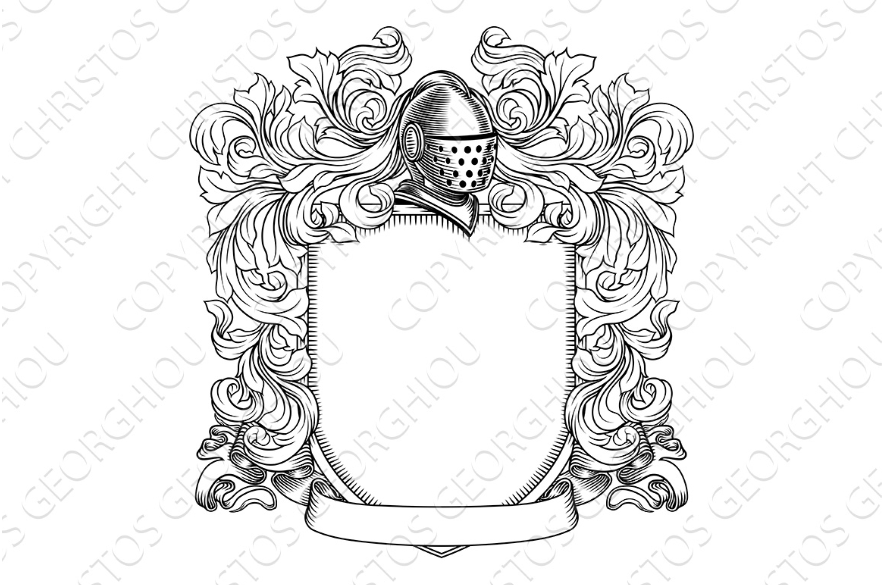 Coat of Arms Crest Knight Medieval, a Decorative Illustration by ...