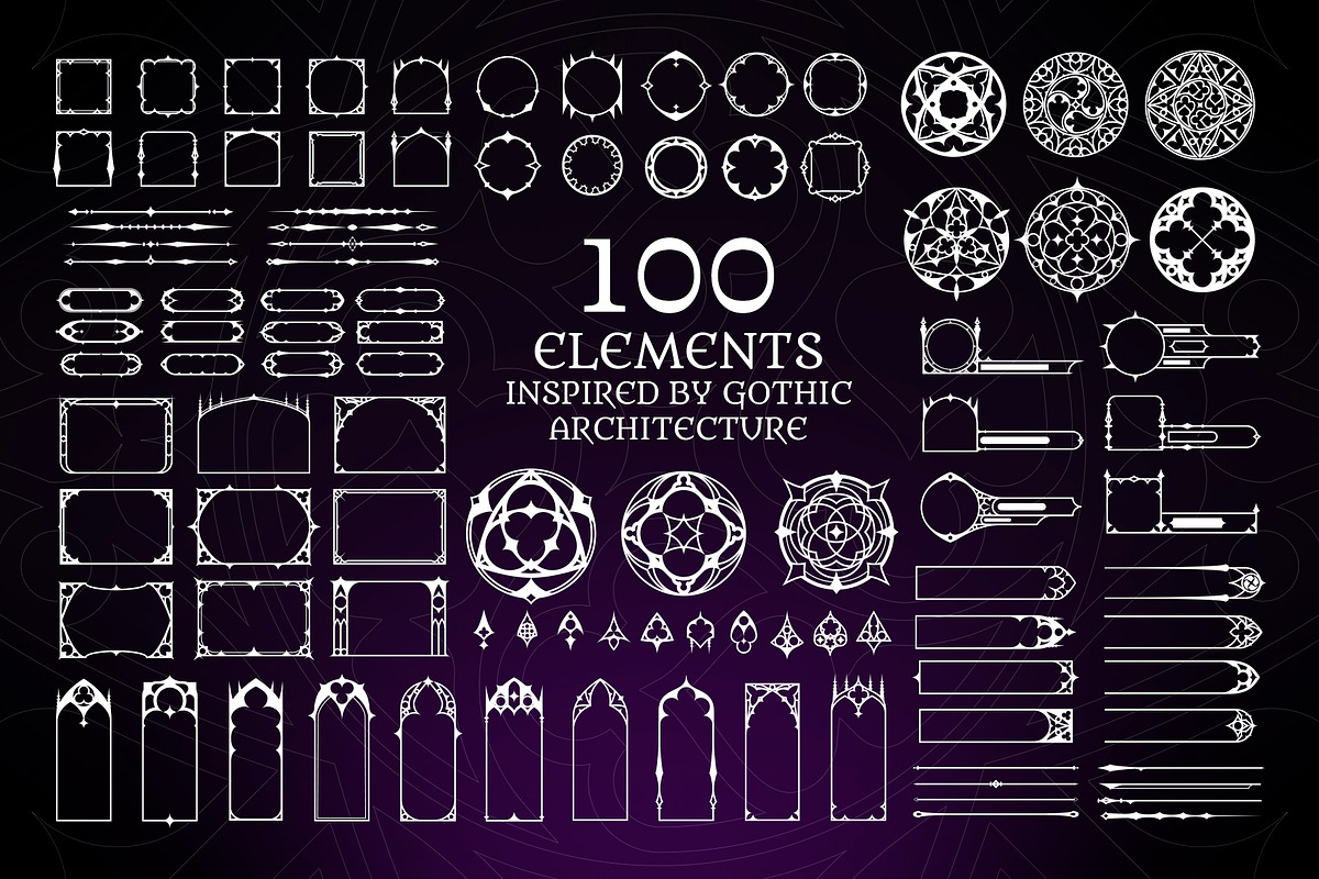 Fantasy Gothic Elements Set, an Illustration by Olga Ryzychenko (Photo 2 of 10)