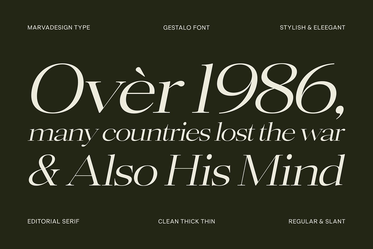 Gestalo - Elegant Family Serif, a Serif Font by Marvadesign (Photo 7 of 10)