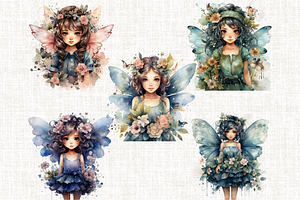 Cute Floral Fairy Cliparts