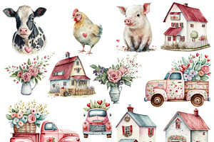 Farmhouse Valentine Clipart