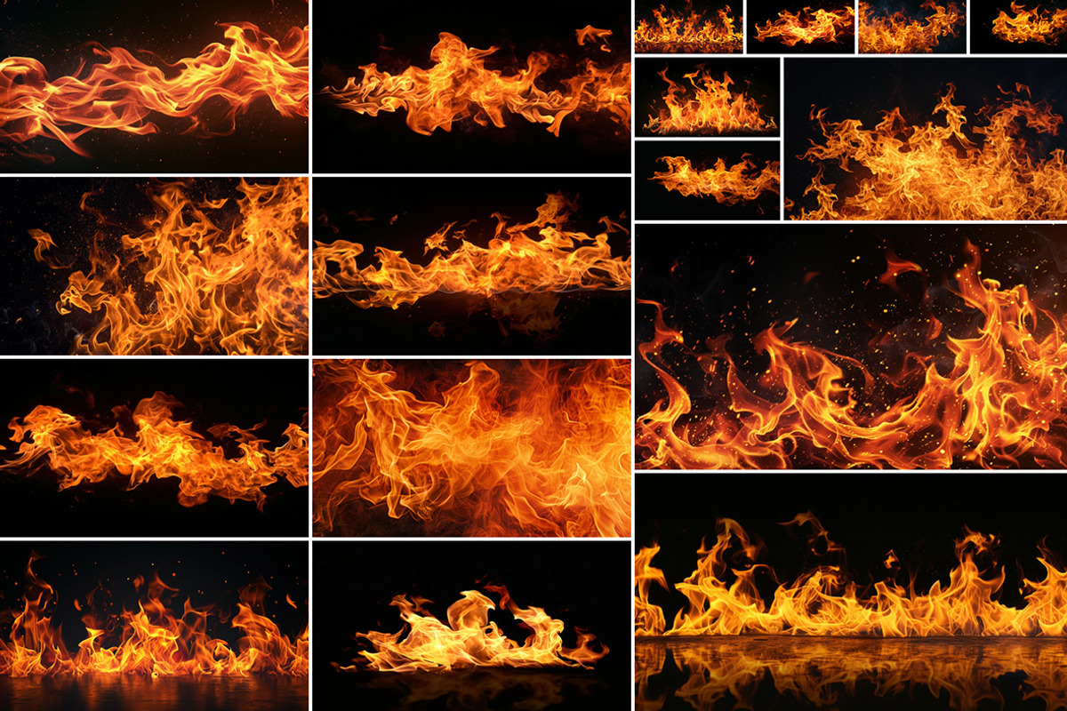 50 Fire flames, a Background Graphic by Handmadefont (Photo 2 of 15)