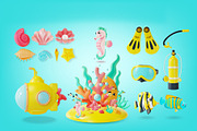 Underwater World and Diving Concept, an Object Graphic by 35lab (Thumbnail 4 of 7)