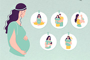 Happy pregnancy and motherhood, a Decorative Illustration by My May Art (Thumbnail 2 of 18)