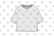 Unisex Boxy Tee Fashion Flat, a Shirt Mockup by haydenwentworth (Thumbnail 2 of 3)