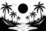Scenic Sunset Over Tropical Beach |, an Illustration by Amazin_art (Thumbnail 5 of 7)