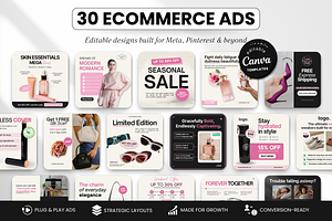 Ecommerce Meta Ad Templates Canva, a Social Media Template by DigiPax