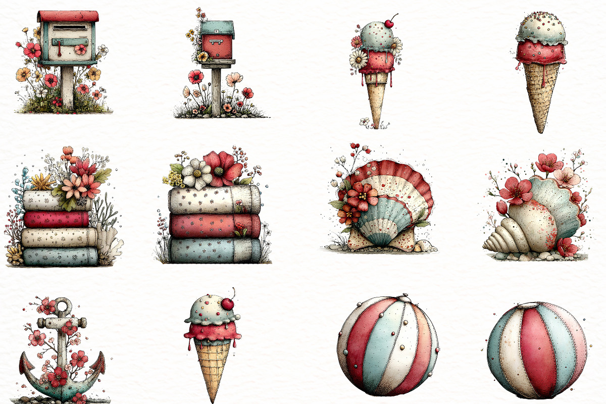Whimsical Summer Clipart, an Illustration by Designworld (Photo 3 of 5)
