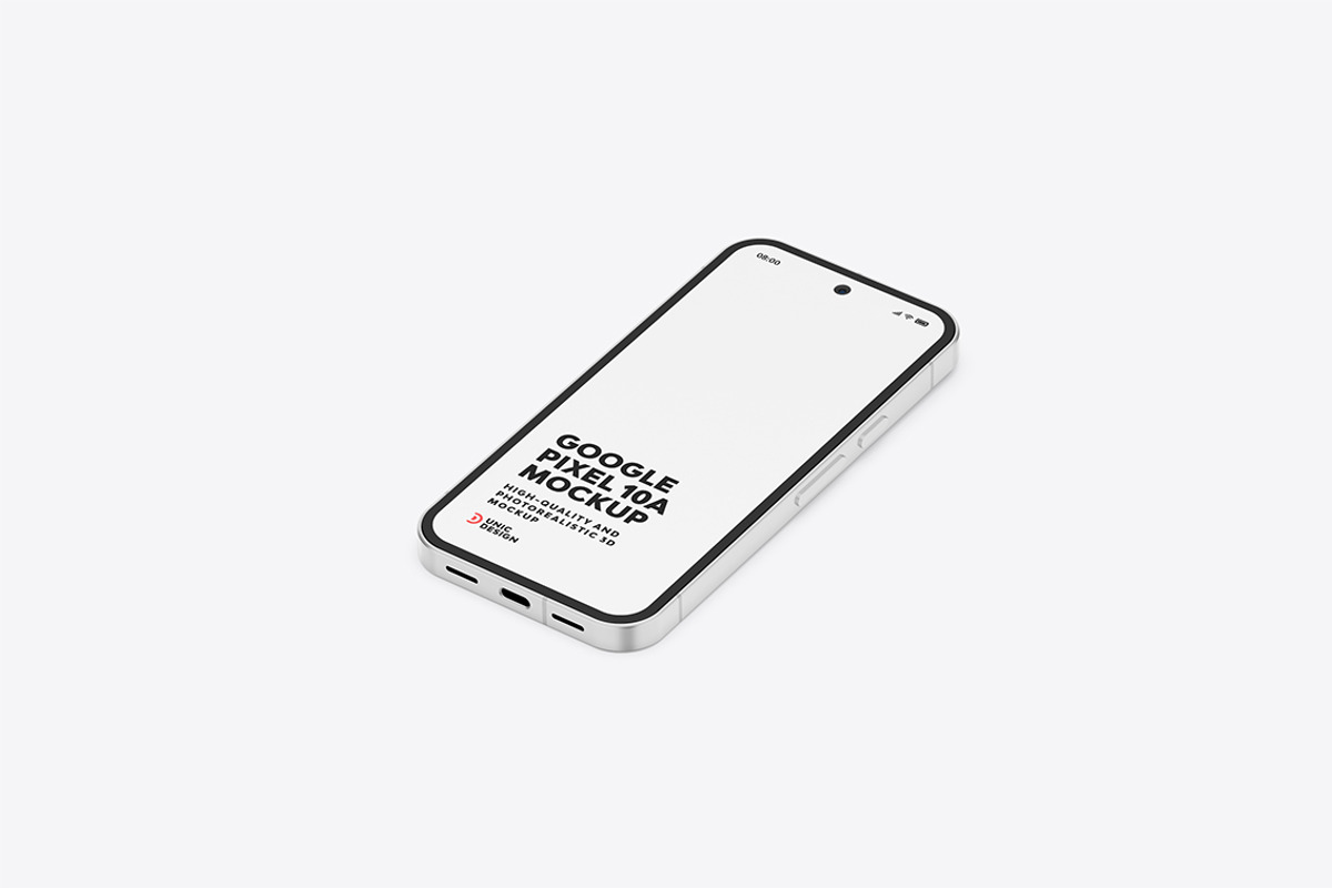 Google Pixel 10a Mockup, an Android Mockup by UnicDesign (Photo 6 of 12)