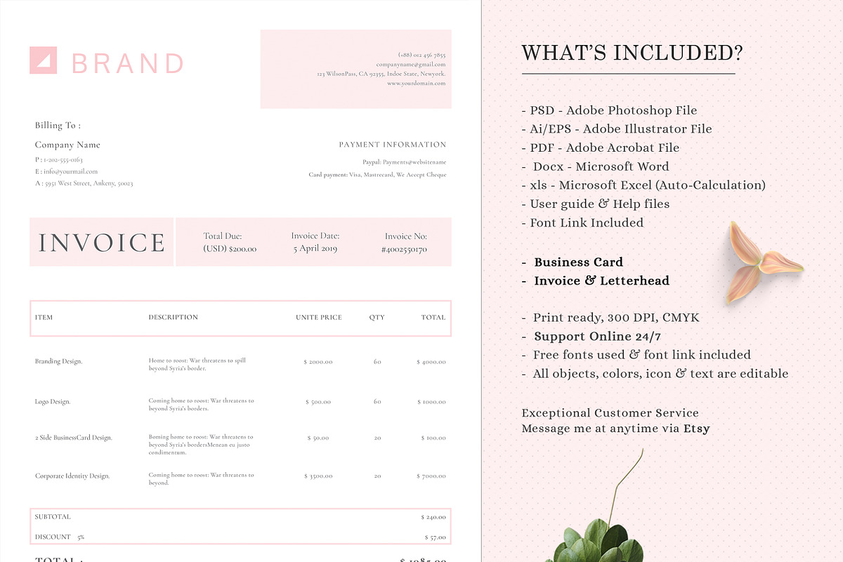 Invoice Templates, a Stationery Template by CreativeZoom (Photo 4 of 4)