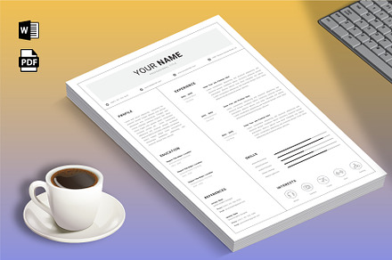 Simple Resume Template | CV Template, a Resume Template by Blue Digital Studio