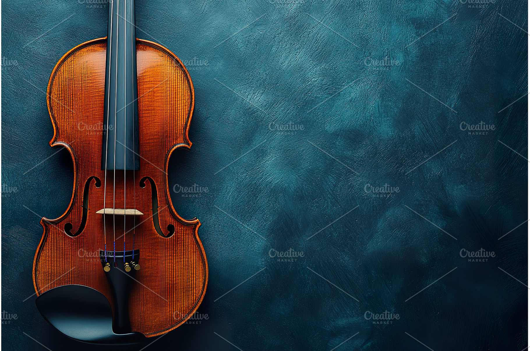 Elegant violin on dark blue textured, a Background Photo by Lermont51