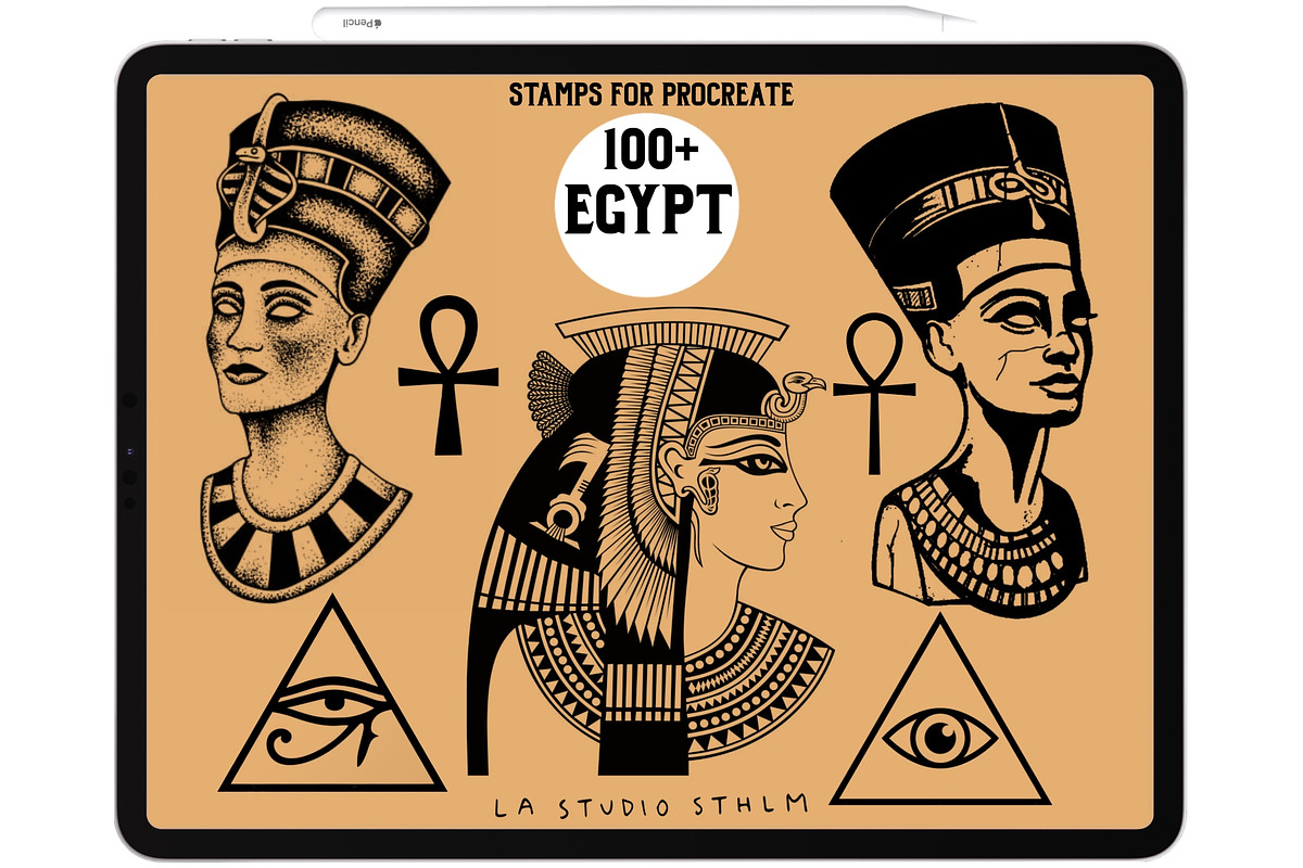Egypt - Procreate Tattoo Stamp Set, a Brush Add-On by LA Studio Sthlm (Photo 2 of 7)