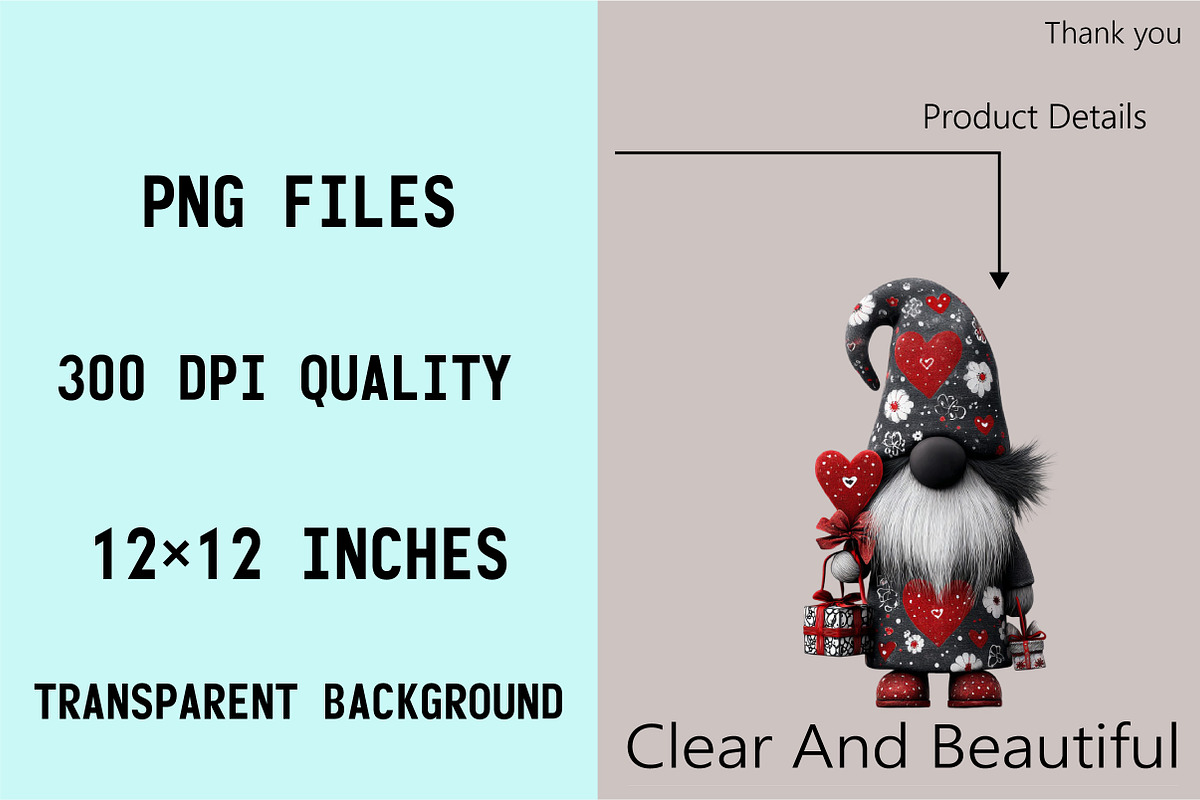 Watercolor Valentines Day Gnome Clip, an Illustration by SVGArt (Photo 3 of 8)